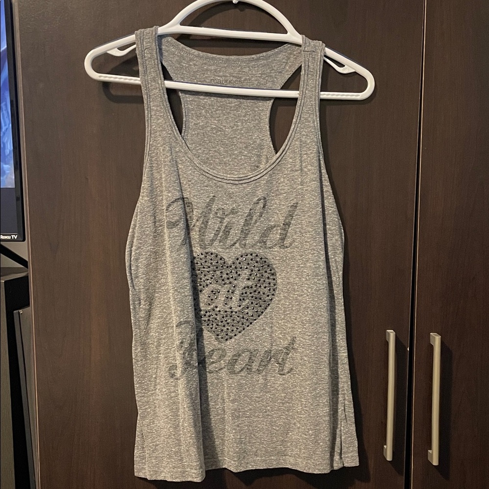 Maurices Gray Graphic Tank Top